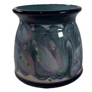 Signed Pottery Votive Candle Holder Illuminate with‎ Holes 1994 Artisian Boho